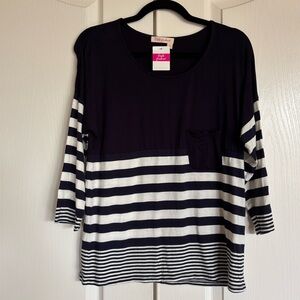 Fresh Produce navy patch pocket Tee South Beach Blue size small New with tag